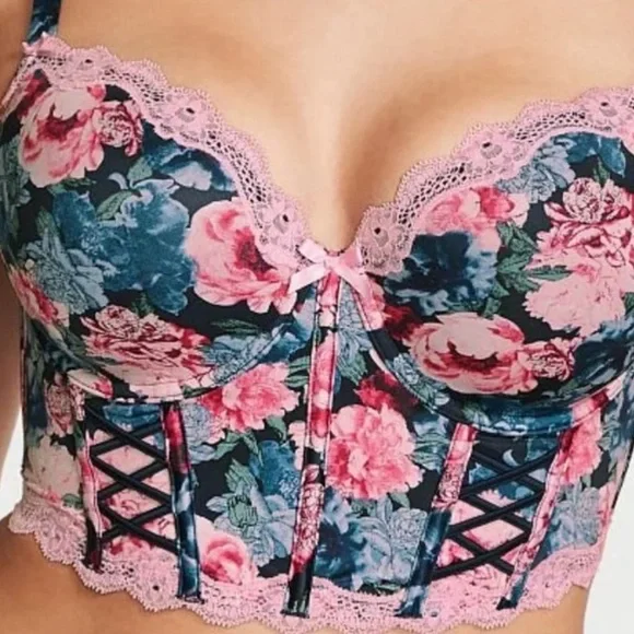 36D Victoria’s Secret Dream Angels Lined Demi Bra Top Corset - Picture 3 of 12